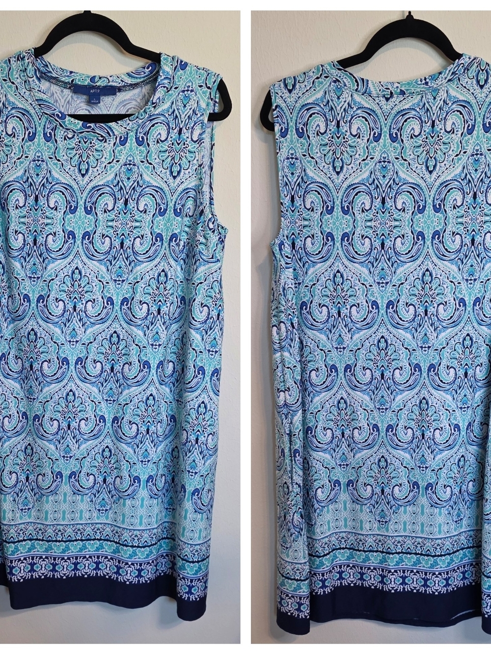 Apt. 9 Blue and Teal Paisley Dress